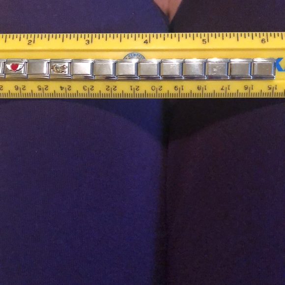 Composable classic Steel bracelet with 2 charms - Picture 6 of 6